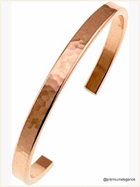 Hammered Copper Cuff Bracelet - 7 inch - Handmade Solid Copper Bangle